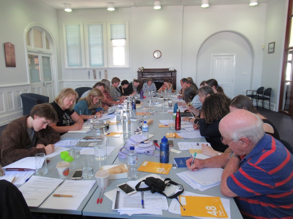 A picture of people writing at Creative Writing Workshop in Albany, regional Western Australia run, by Night Parrot Press